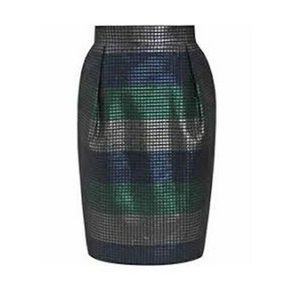 REISS Cherish Green Pleated Bubble Skirt Pencil 4
